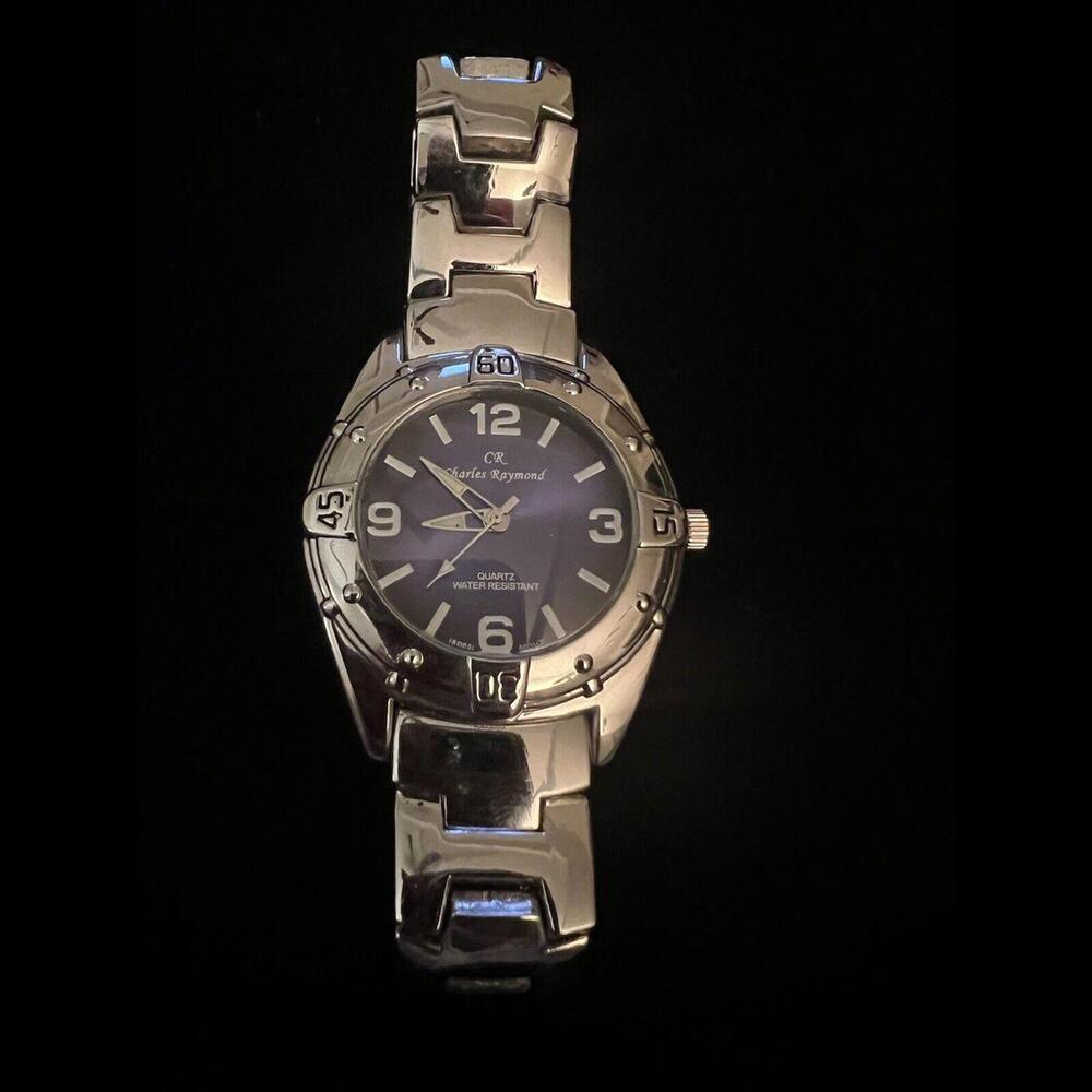 VTG Charles Raymond Man's Quartz Watch Working Blue Dial